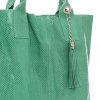 Bőr táska shopper bag Genuine Leather zöld 555